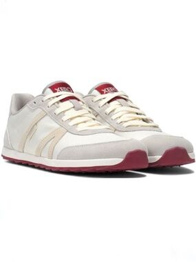 Women's Xero® Wynn – Retro Nylon Sneaker In Tan / Pink Sand / Red Size 7